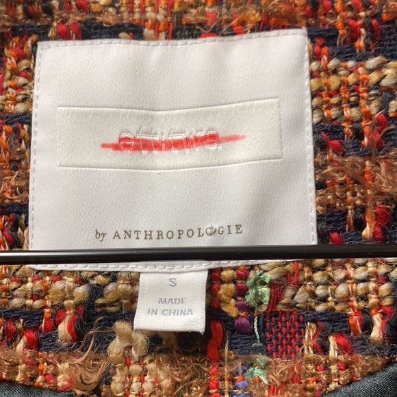 🔥🔥🔥Anthropologie Harlequin Tweed Blazer Jacket - Picture 9 of 16